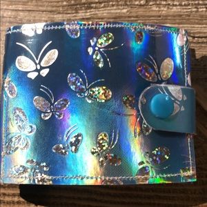 Faux leather wallet keychain